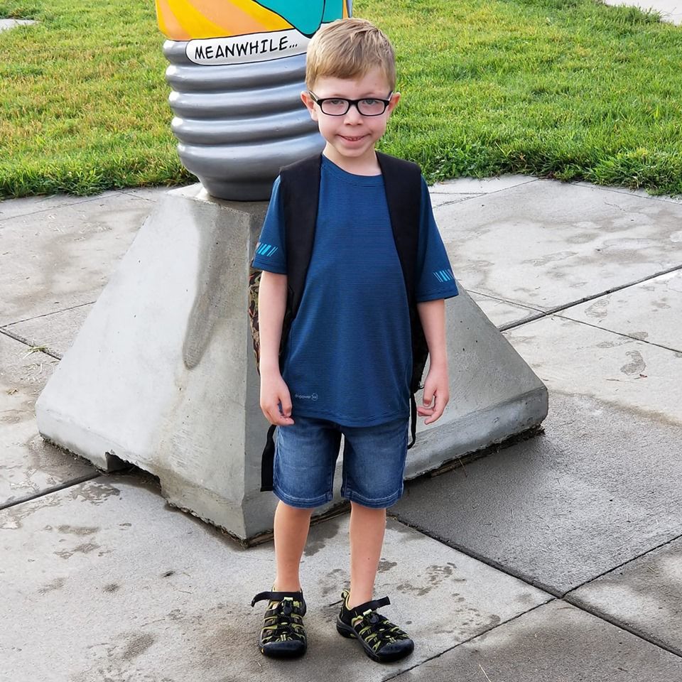Austin's first day of second grade at Belmont Elementary!.jpg